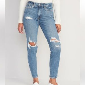 NWT Old Navy O.G. Straight high rise distressed jeans size 12